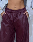 pantalone balloon ecopelle