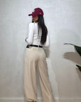Pantalone palazzo crema
