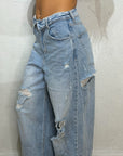 Jeans Zara wide strappi