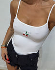 Canotta costina Cherry