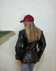 Blazer strutturato pitonato lucido
