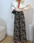 Pantalone wide zebrato