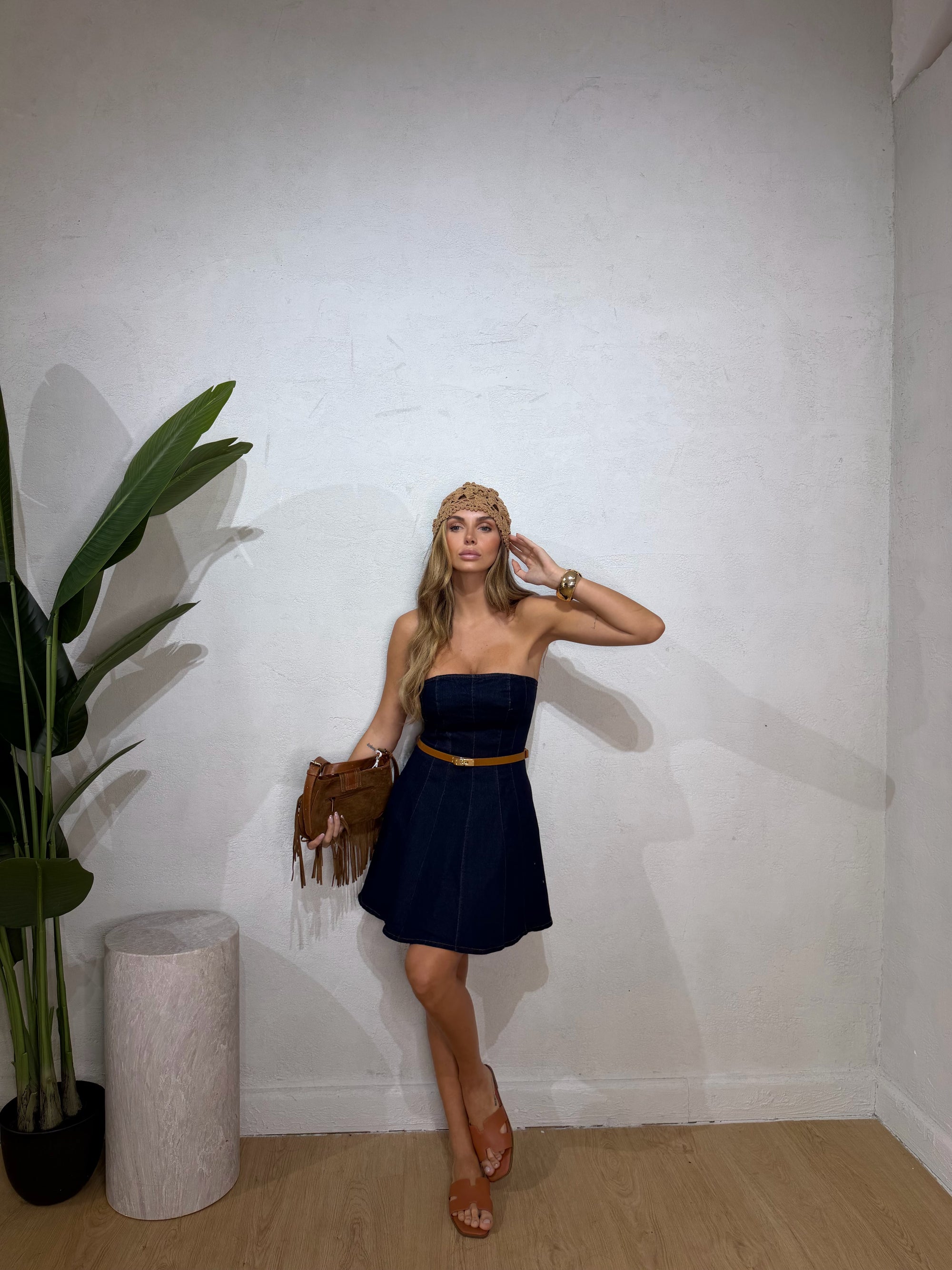 Abito fascia denim