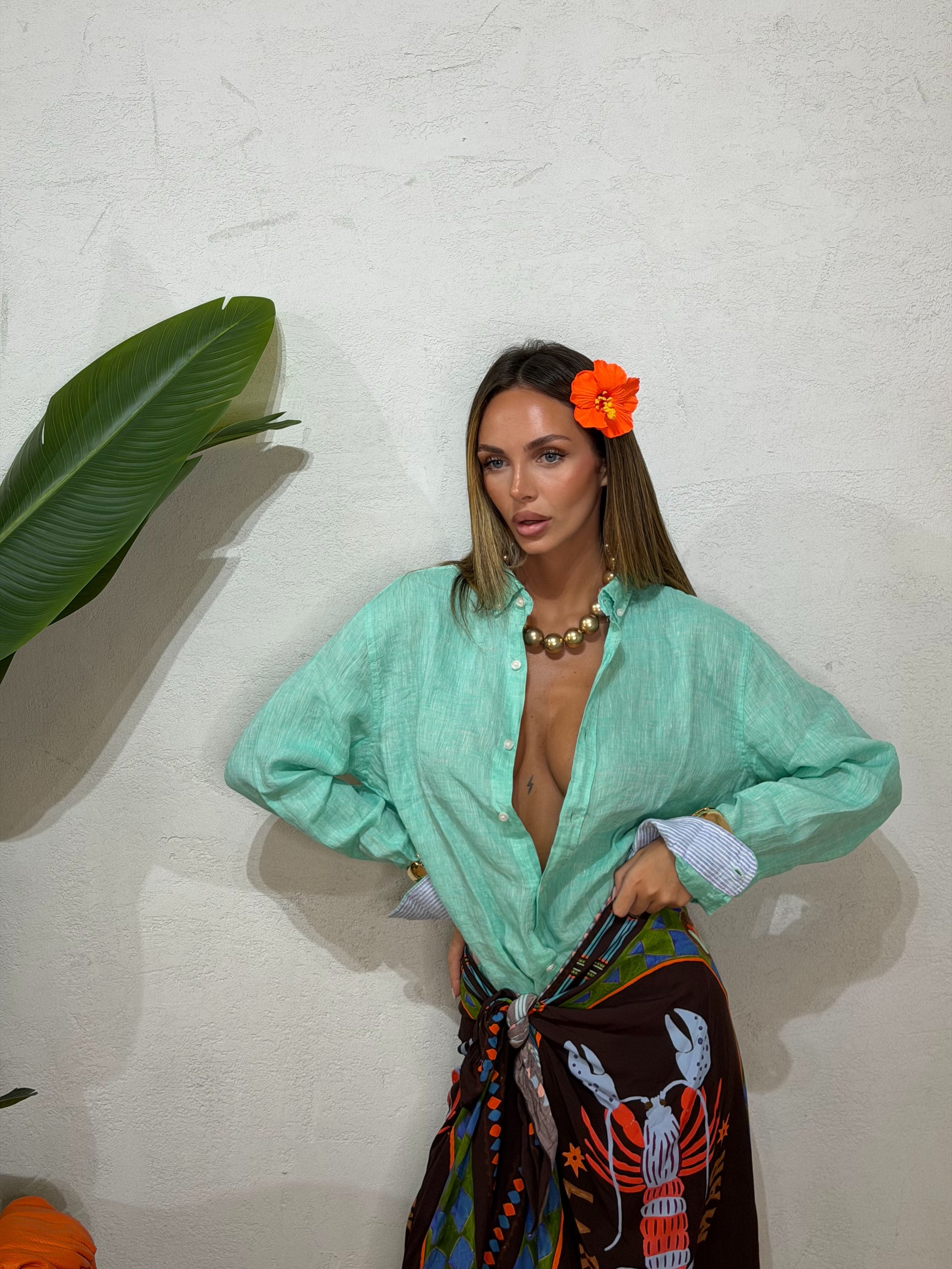 Camicia Baker's 100% lino
