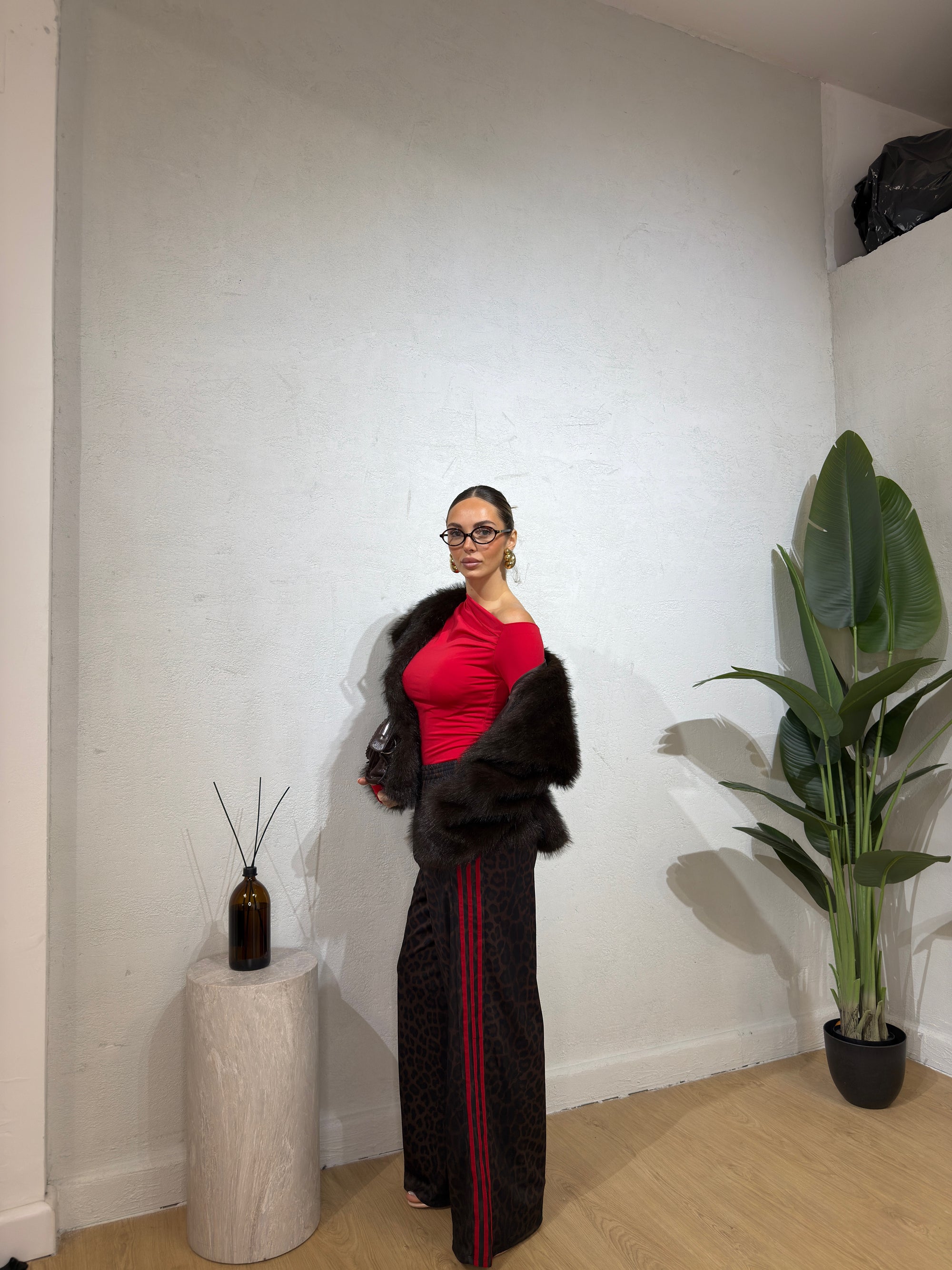 Pantalone tuta Stright leopardato