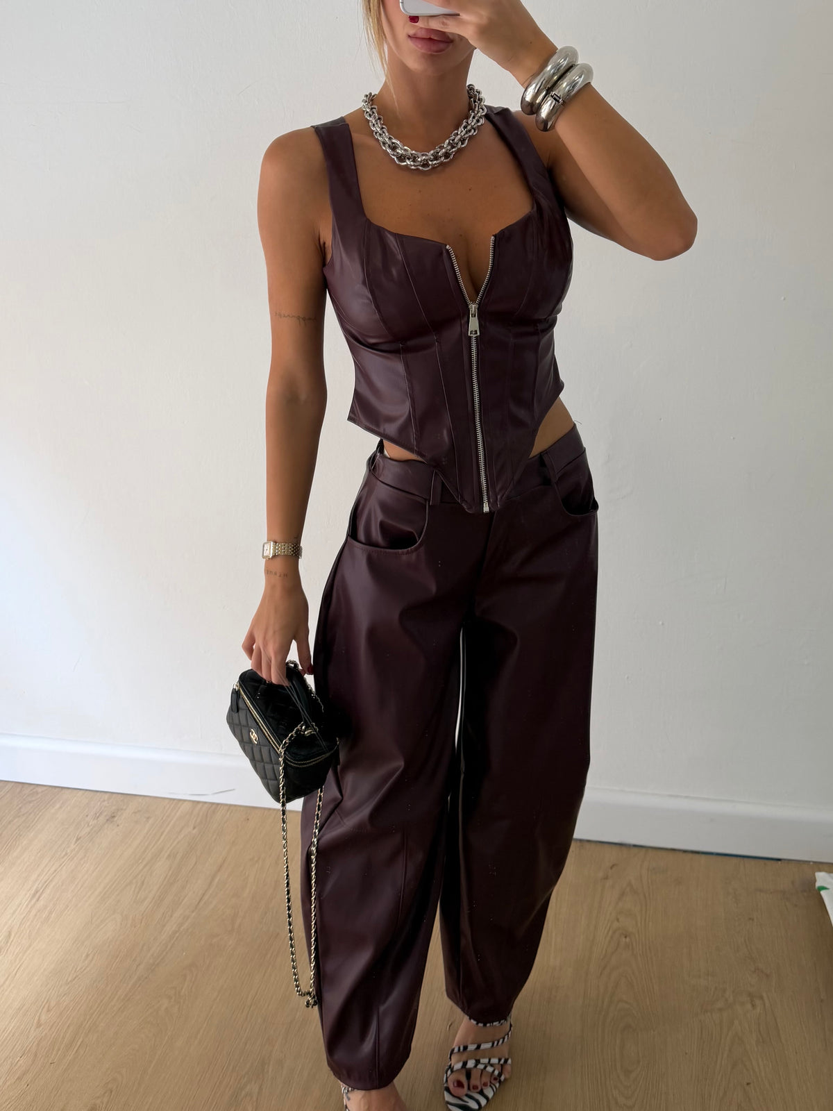 Cherry leather set
