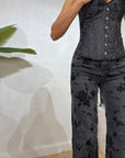 Jeans black Roses