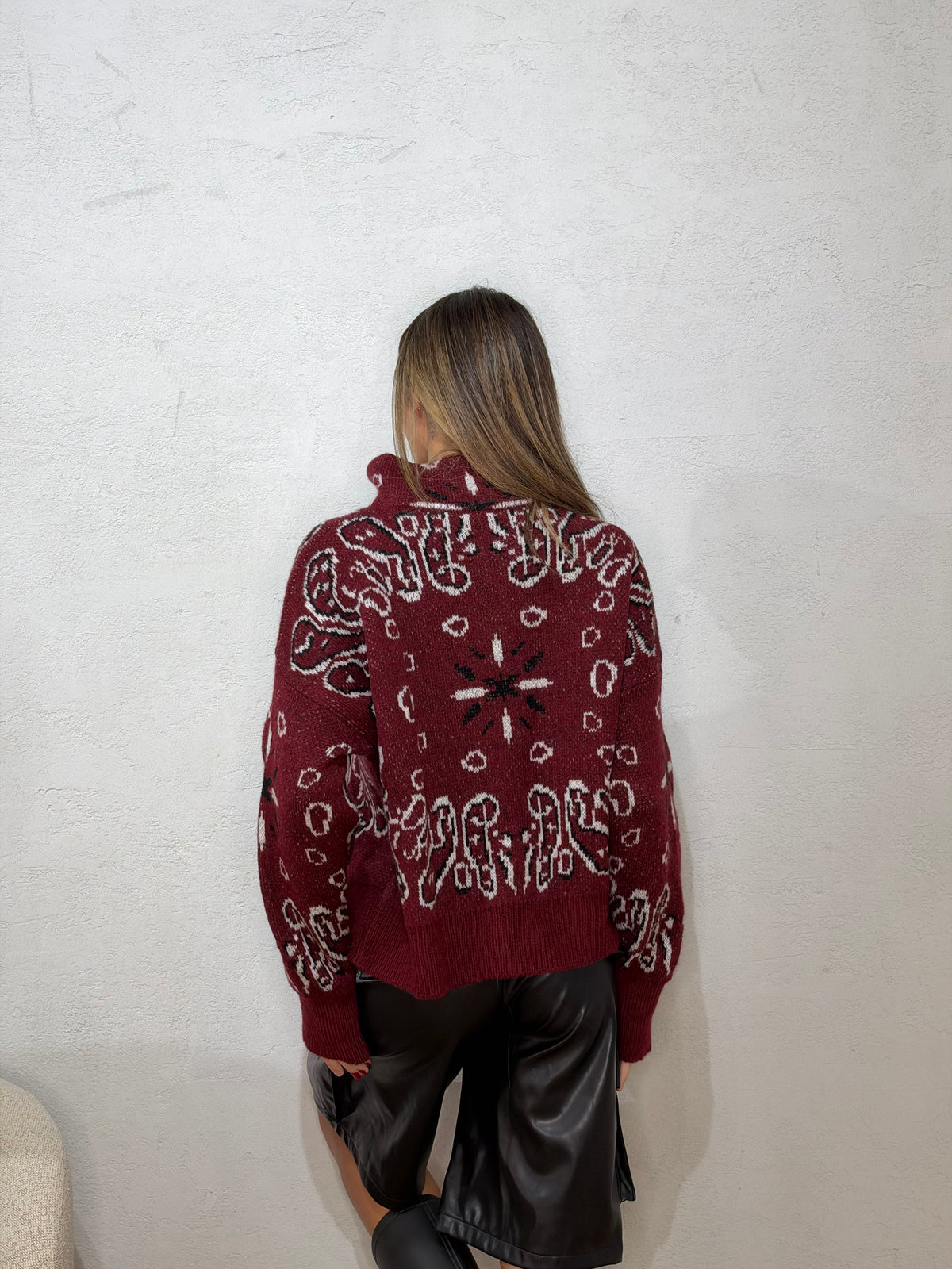 Cardigan bandana bordeaux
