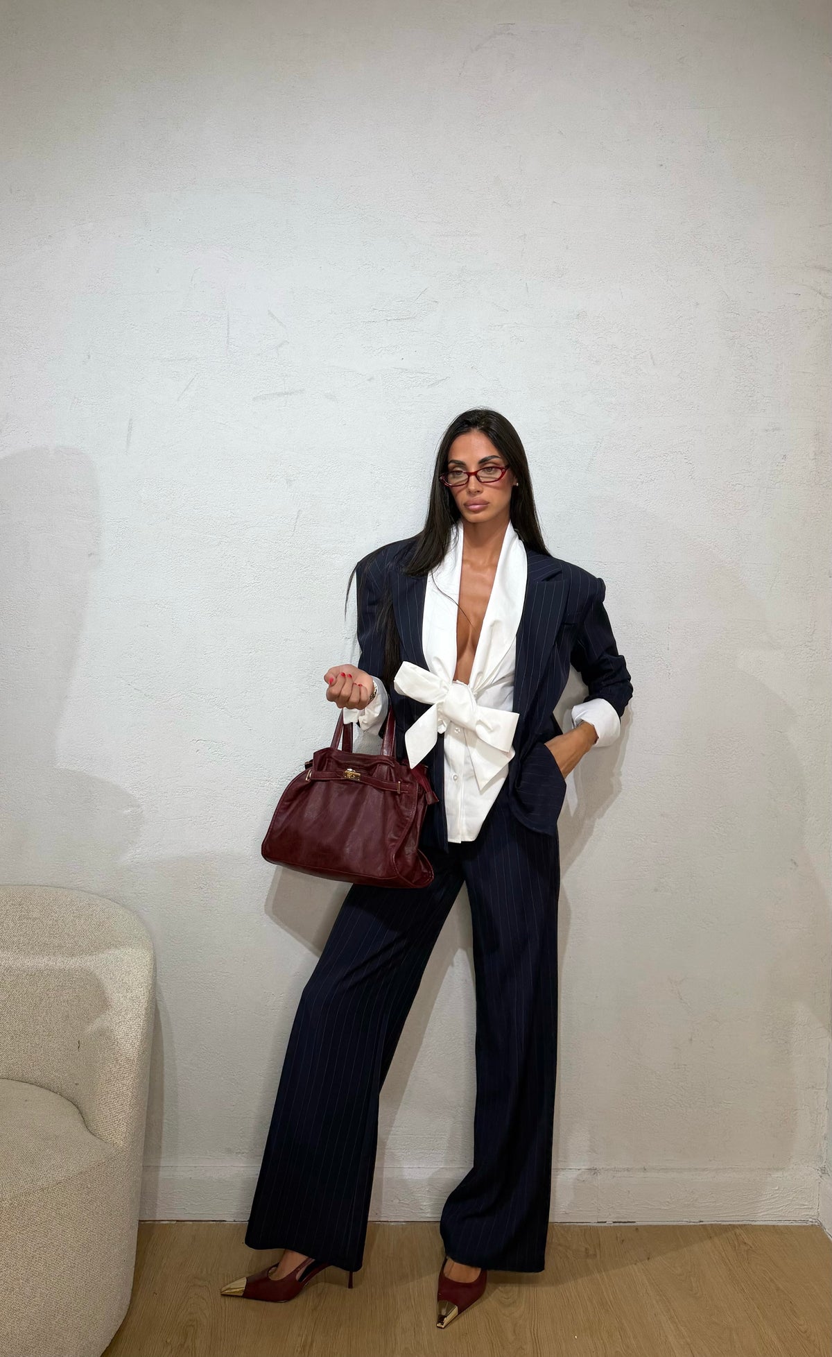 Tailleur Square gessato