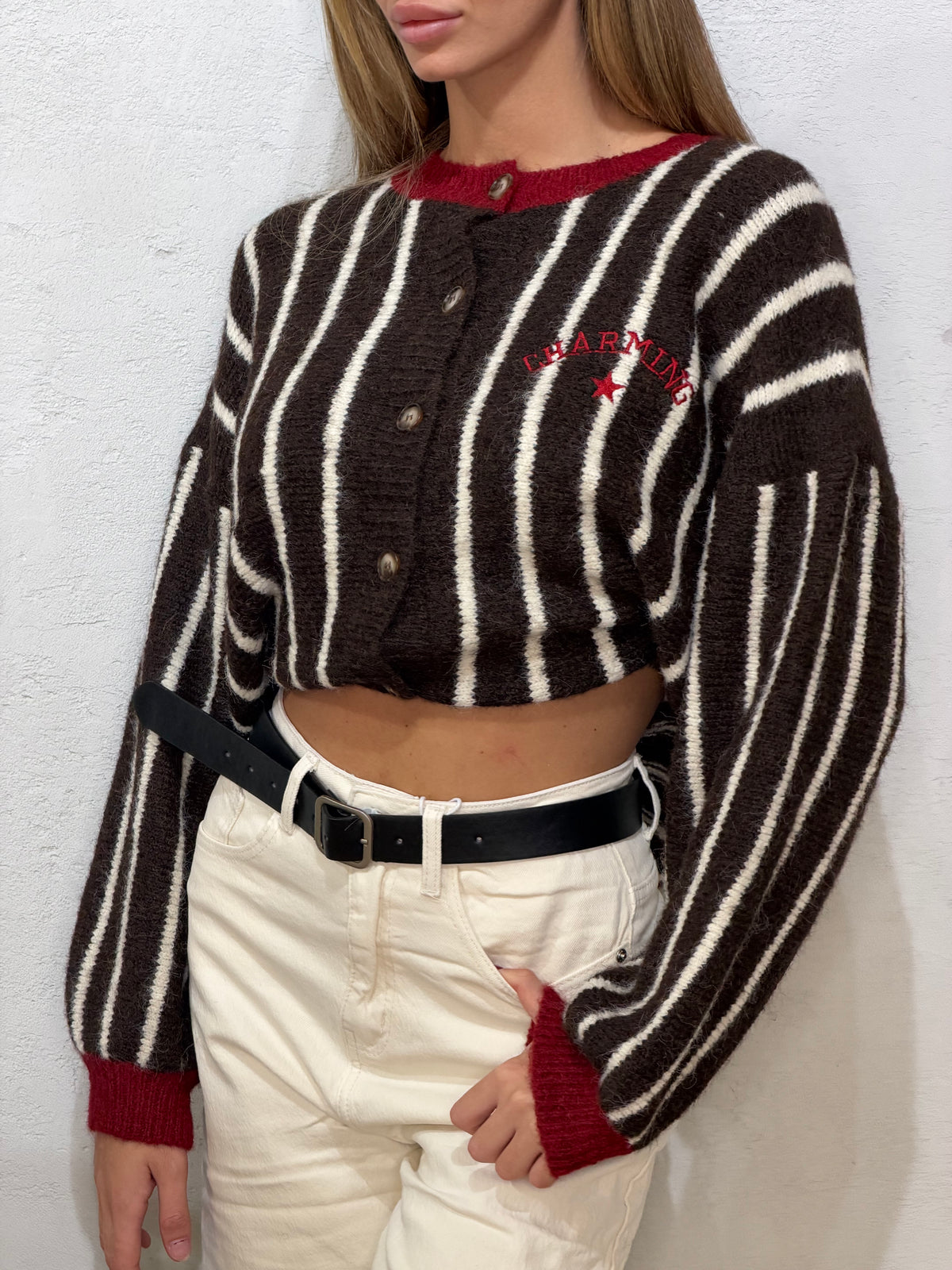 Cardigan candy stripe