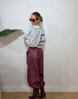 pantalone balloon ecopelle