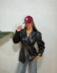 Blazer strutturato pitonato lucido