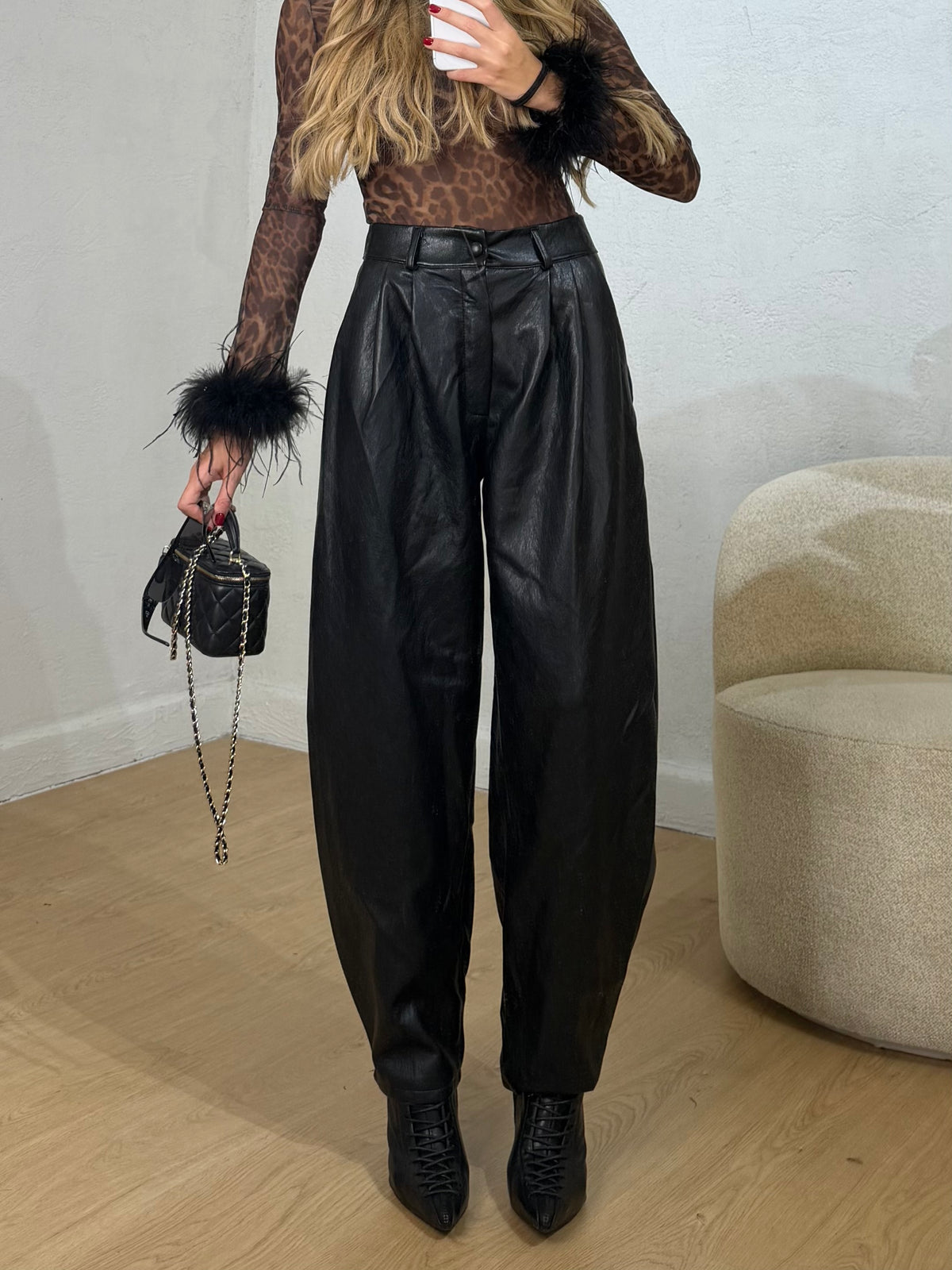 pantalone balloon JUST eco-pelle