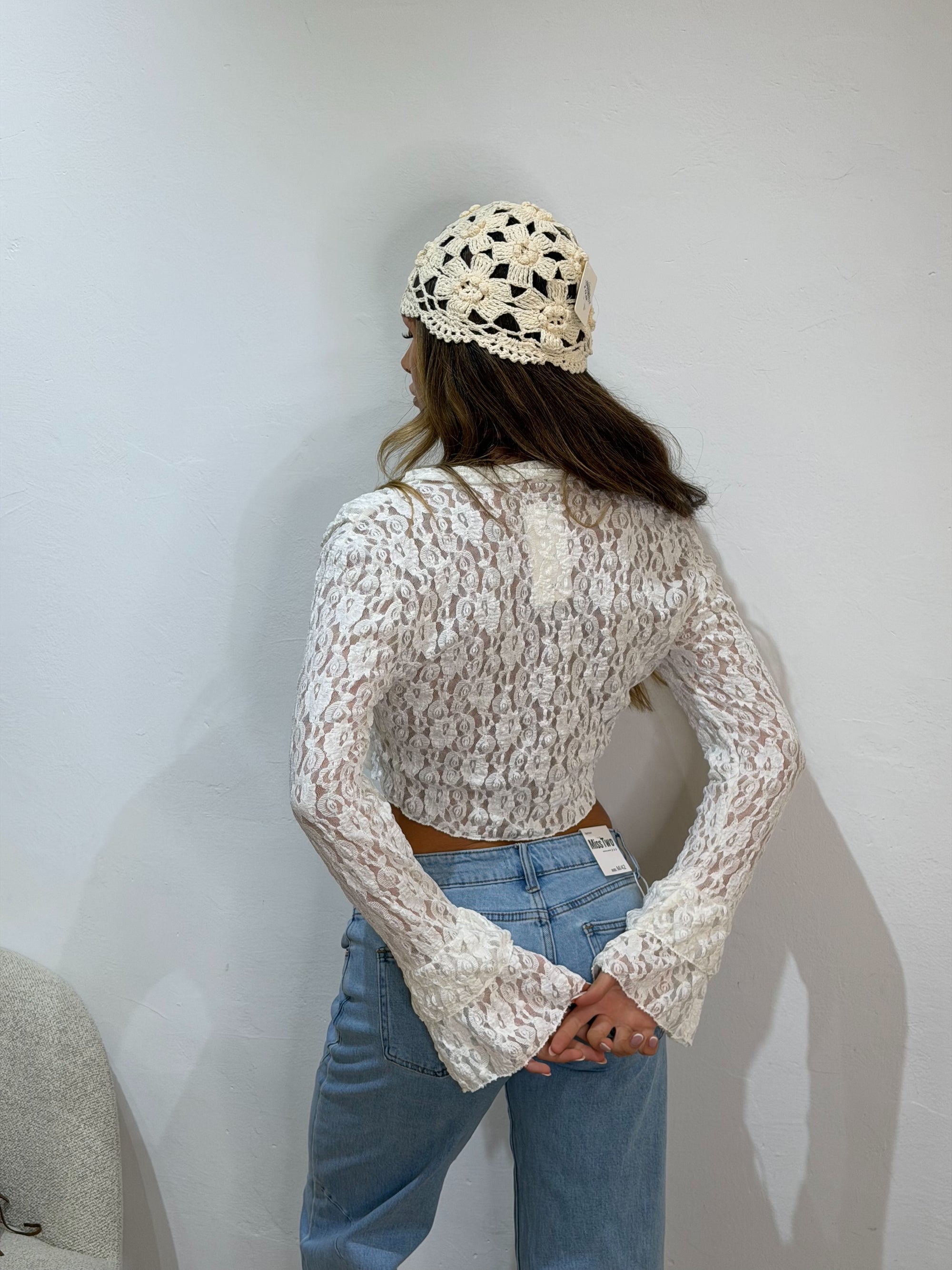 Cardigan Butterfly Macramè