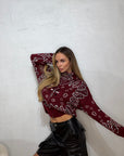 Cardigan bandana bordeaux