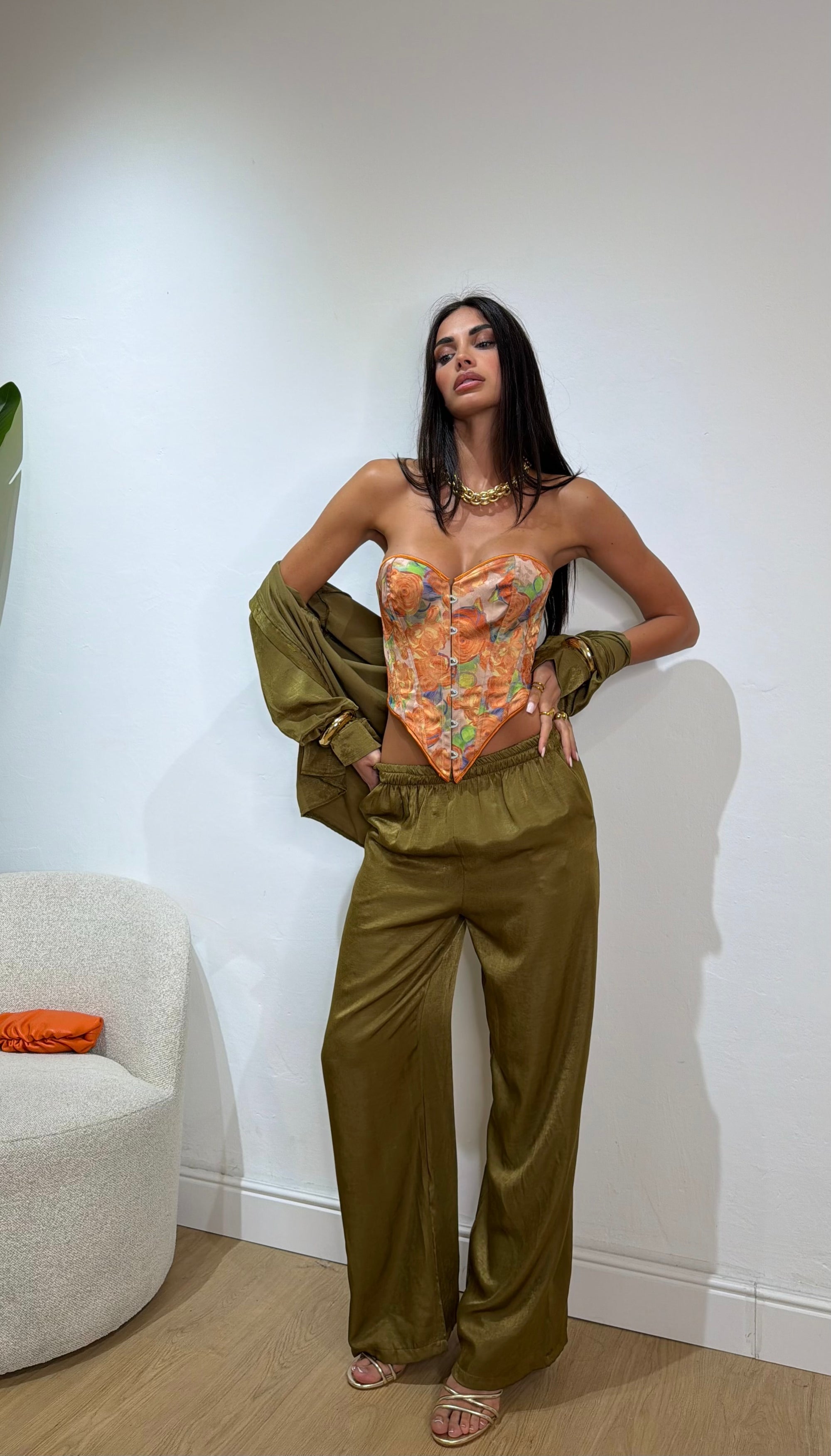 Pantalone palazzo raso