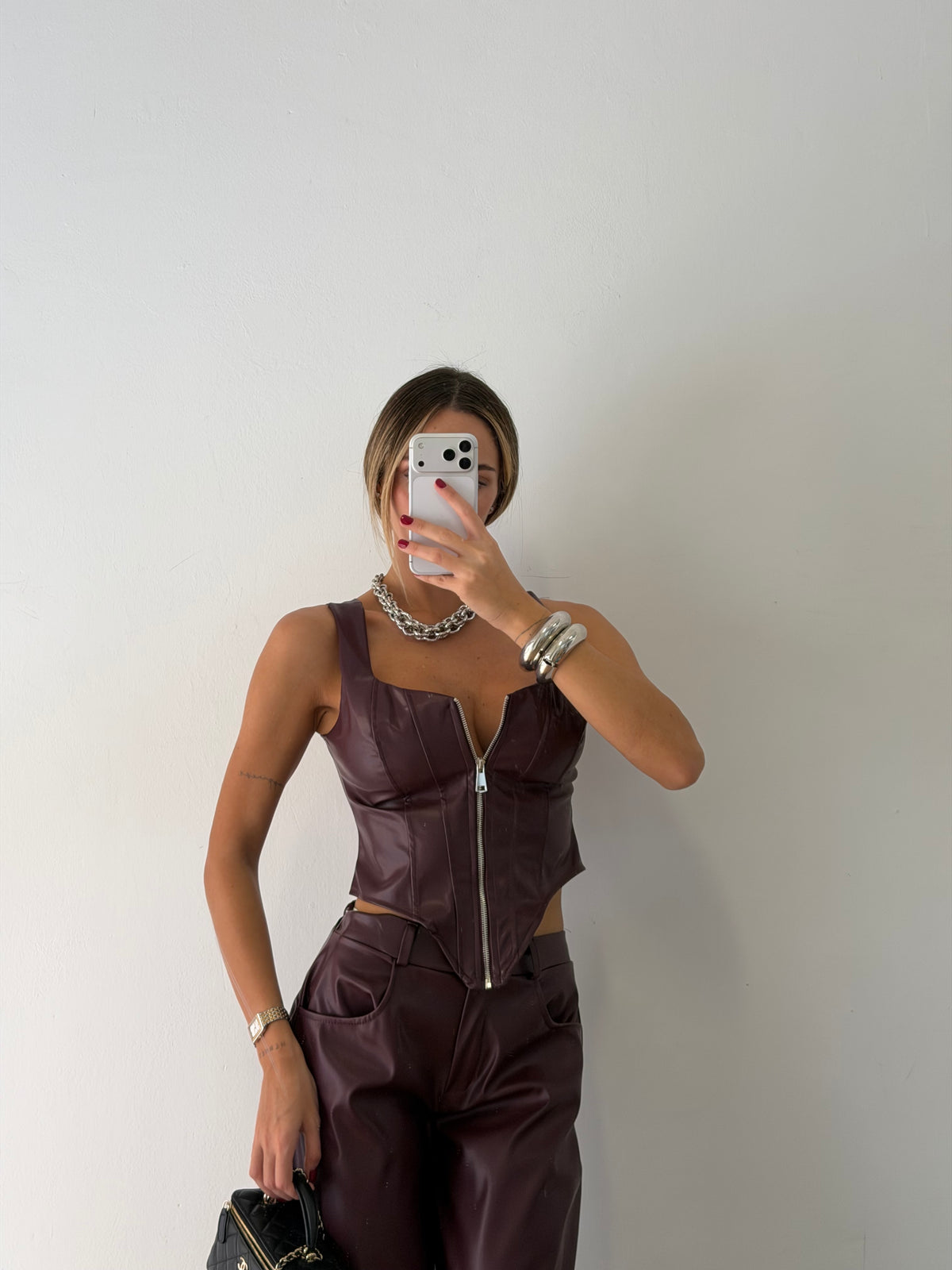 Cherry leather set