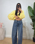 Jeans straight con laccio in vita