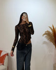 Maglia pizzo asimmetrica