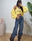 Jeans straight con laccio in vita