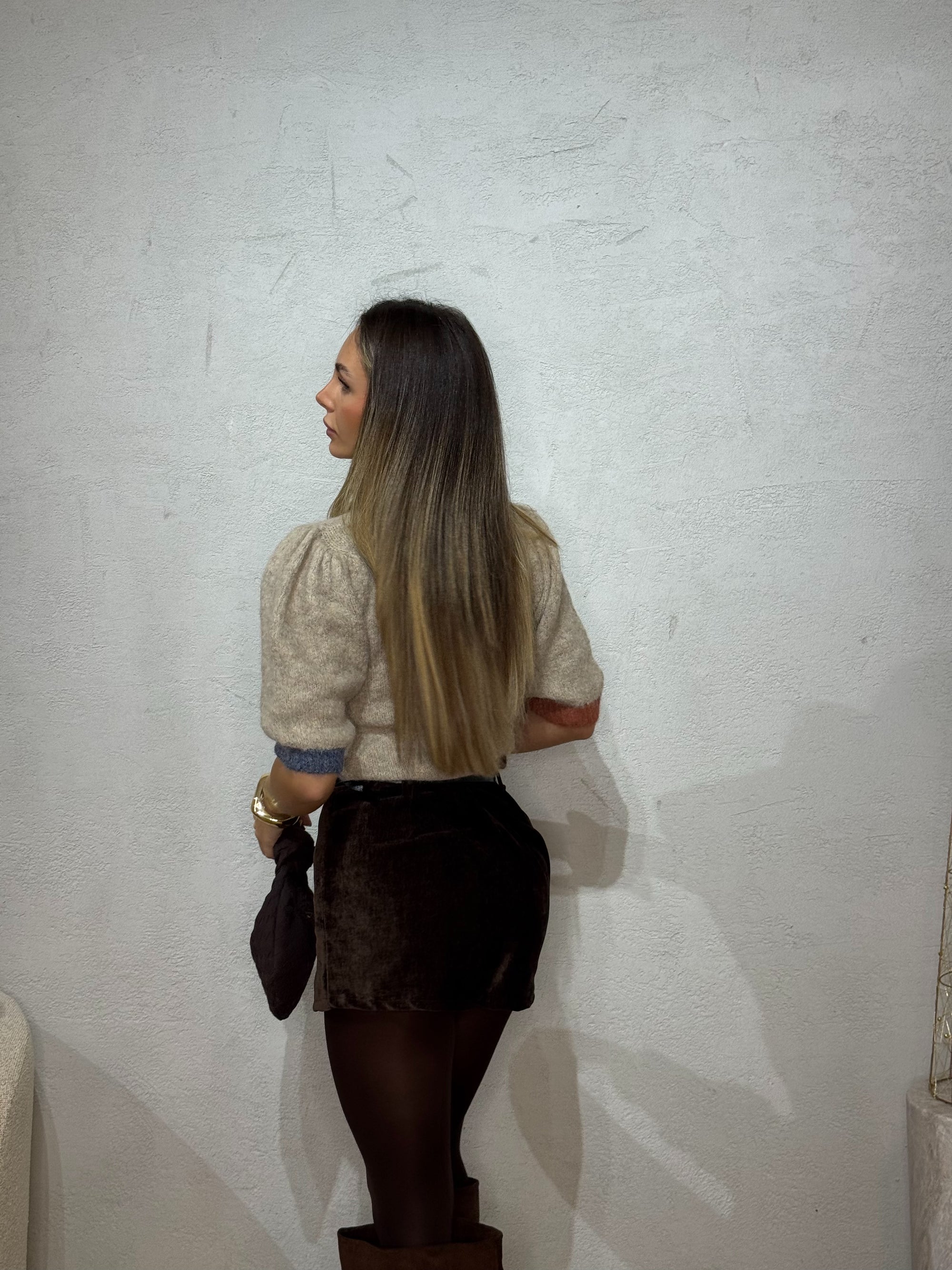 Gonna pantaloncino velluto