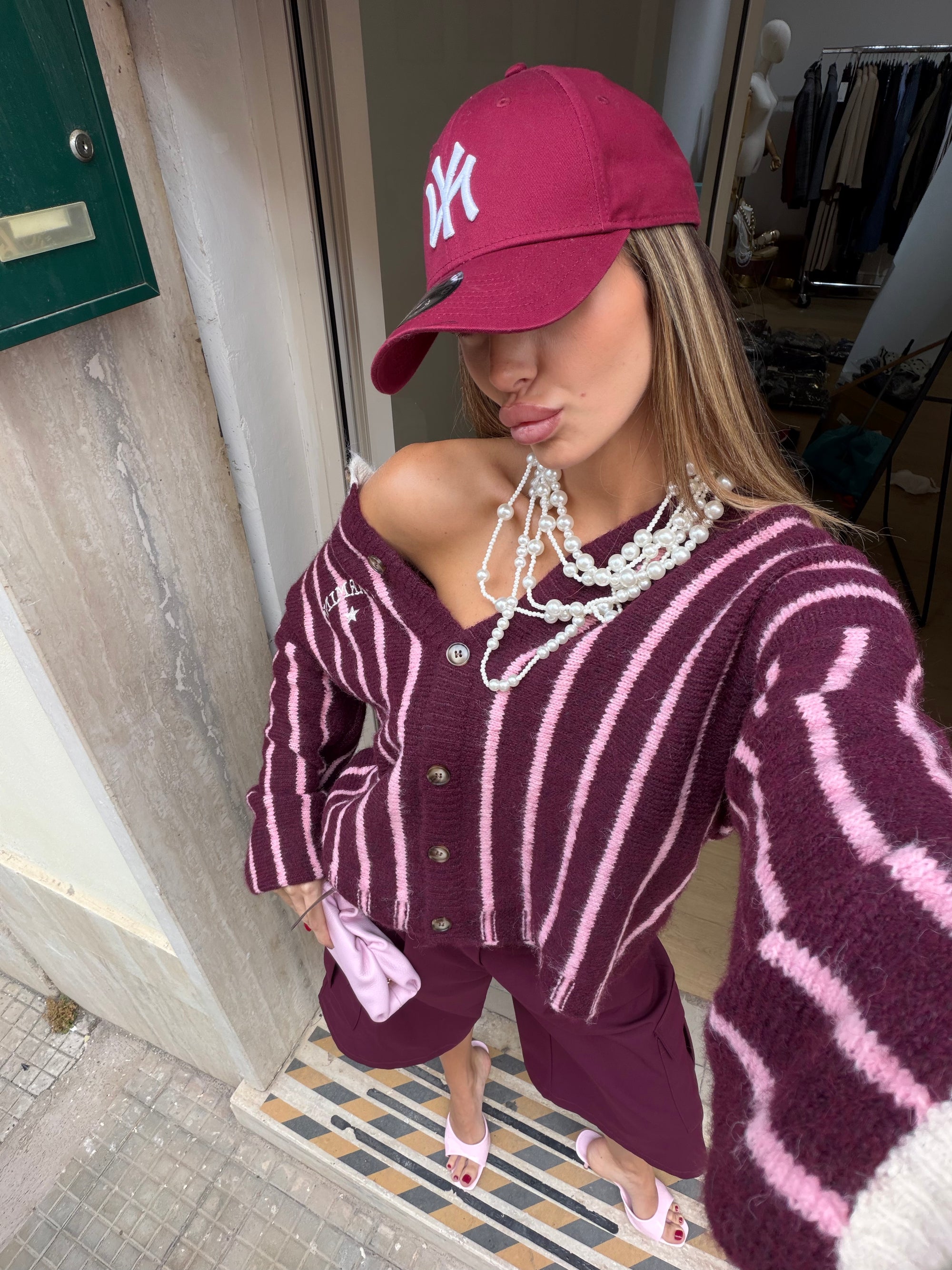 Cardigan candy stripe
