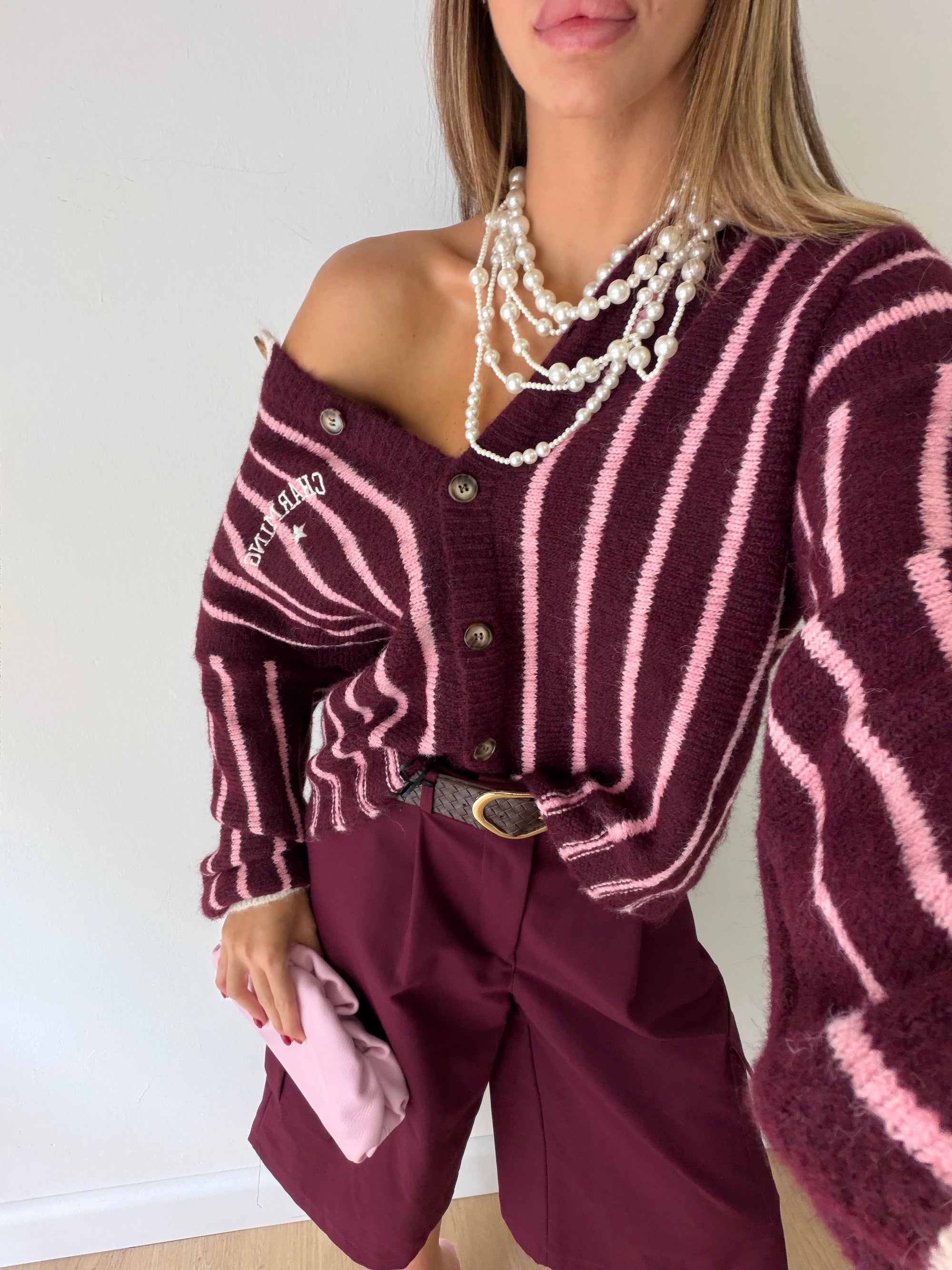 Cardigan candy stripe