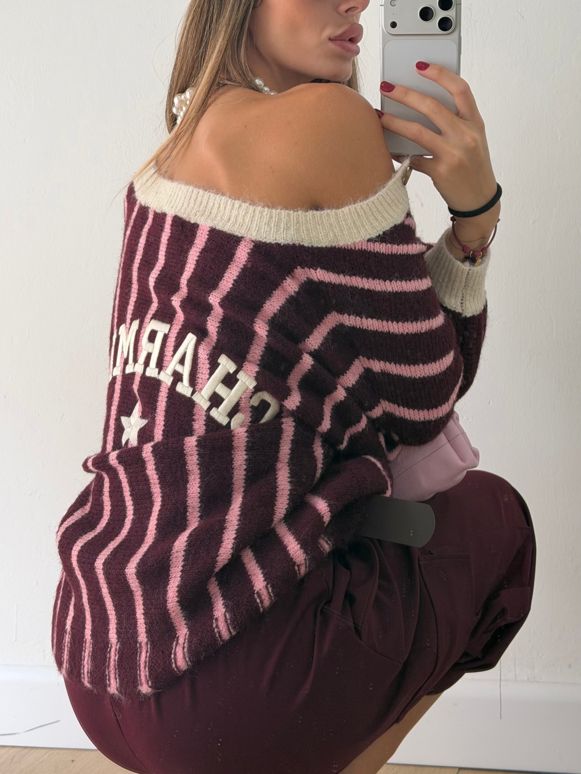 Cardigan candy stripe