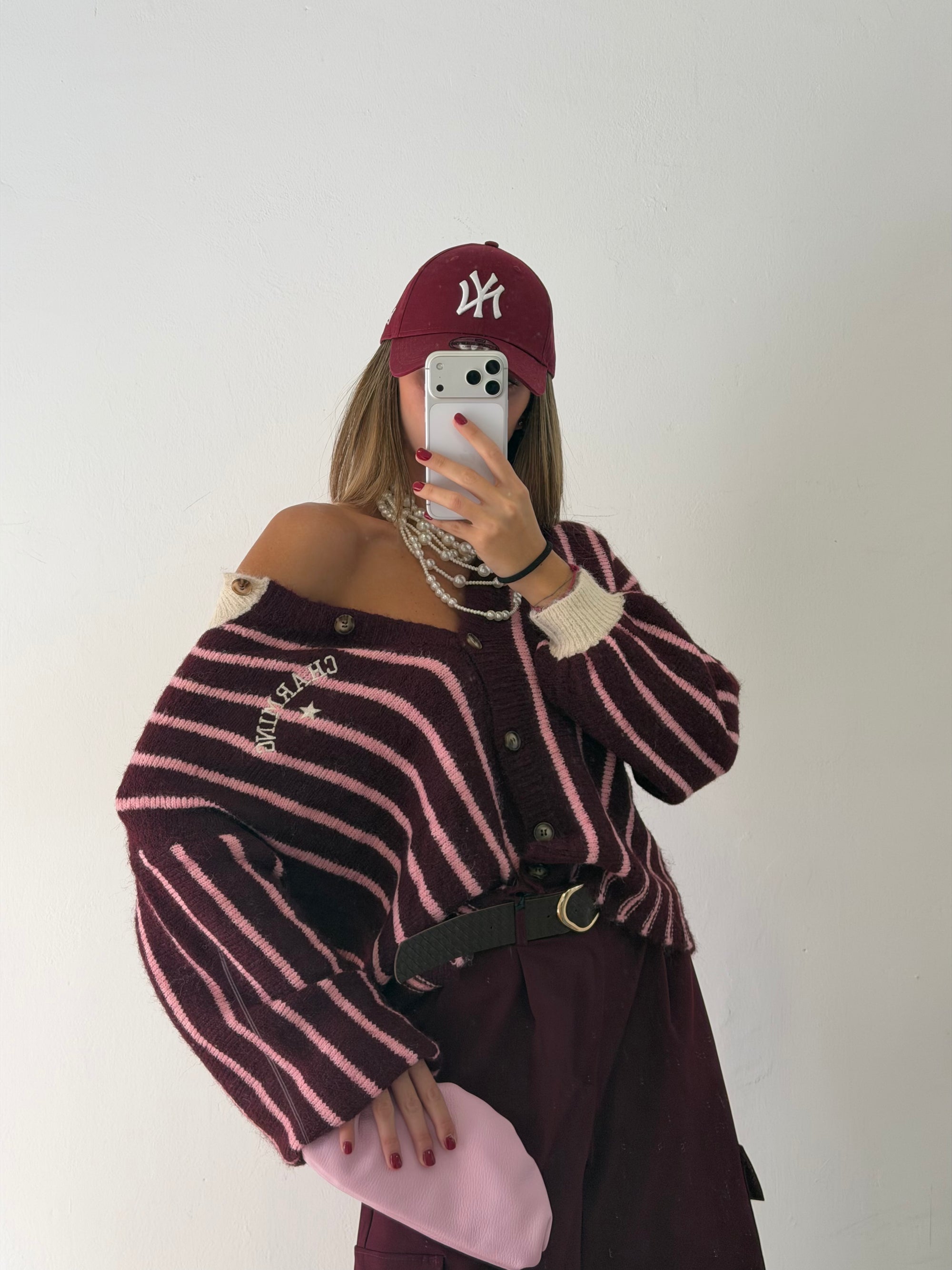 Cardigan candy stripe